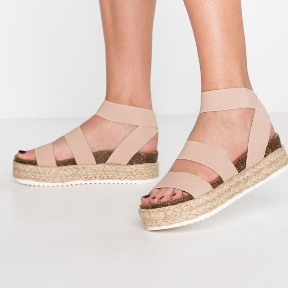 NWB Steve Madden Blush Kimmie Platform Espadrille Sandals